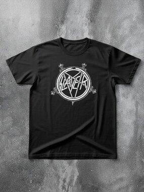 Slayer Pentagram Graphic T-Shirt Black | Heavy Metal Band Inspired Gothic Street